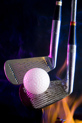 Golf ball and fire