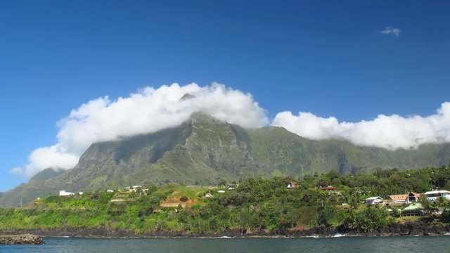 Time Lapse Clouds over Atuona, Hiva Oa, French Polynesia,
