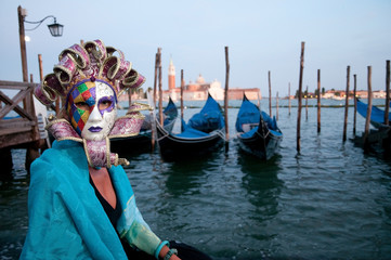 Plakat Carnival in Venice - beautiful woman in carnival mask