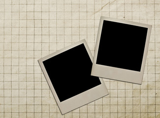photo frame against the background of old paper