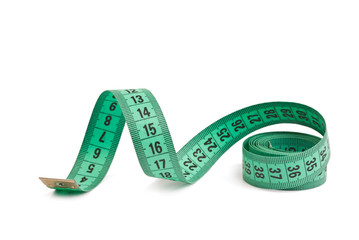 Measuring tape on a white background