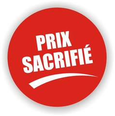 étiquette prix sacrifié