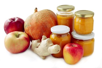 pumpkin,ginger,apples and jam