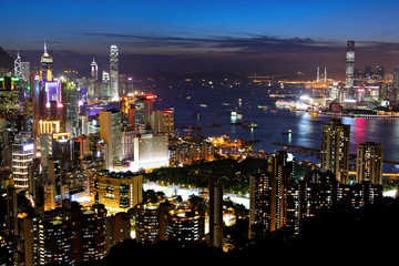 Fototapeta premium night view of Hong Kong