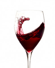 Glass of wine with movement