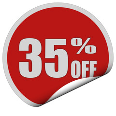 Sticker rot rund curl unten 35 PERCENT OFF