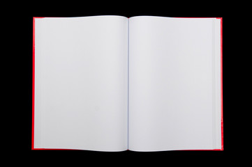 Open notepad on black background