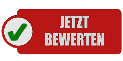 Button rot Haken JETZT BEWERTEN