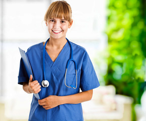Young nurse smiling