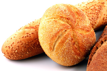 Fresh bread isolated on white background