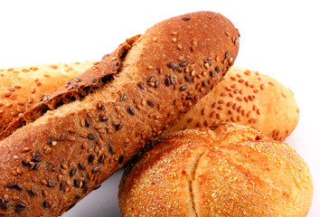 Fresh bread isolated on white background