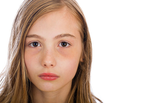 Young girl with serious expression