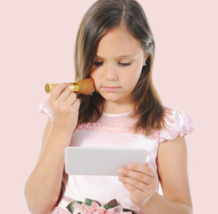 girl with a powder and brush