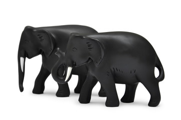 Fototapeta na wymiar Two black elephants