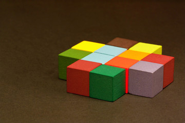 Fototapeta na wymiar Color Cubes Cross