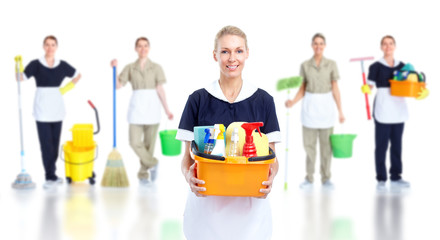 Cleaner maid woman. - obrazy, fototapety, plakaty
