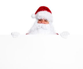 Santa Claus with poster.