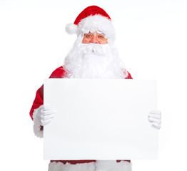 Santa Claus with poster.