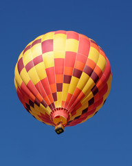 Hot air balloon in flight
