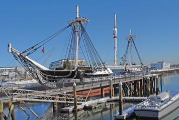 USS Constitution anchoring in Boston