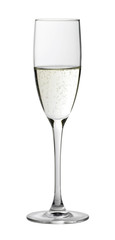 half filled champagne glass