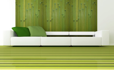 interior design of modern green living room