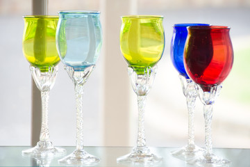 Colorful Glasses in the Glass Art Shop
