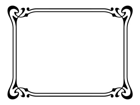 art nouveau ornamental decorative frame