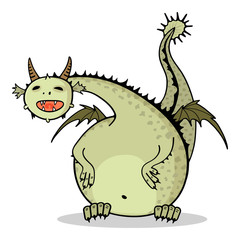 Cartoon dragon (colored)