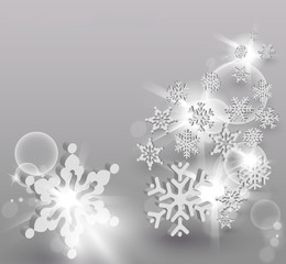 3D Snowflake concept background