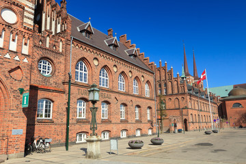 Fototapeta na wymiar Roskilde Town Hall and Tourist Bureau Denmark