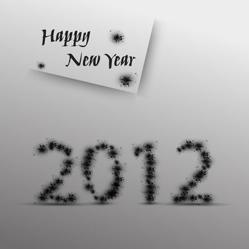 2012 Happy New Year, grunge design