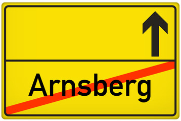 Obraz premium Ortsausgangsschild Arnsberg