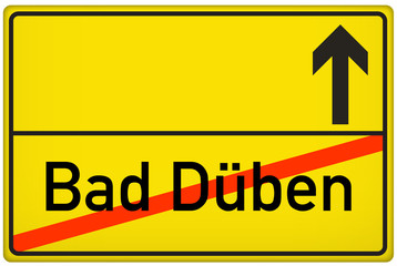 Ortsausgangsschild Bad D&uuml;ben