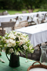 Countryside wedding reception: wedding bouquet