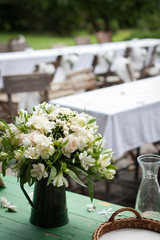 Countryside wedding reception: wedding bouquet