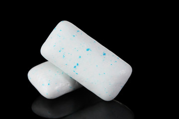 Chewing gums on gray background