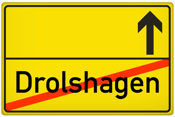 Obraz premium Ortsausgangsschild Drolshagen