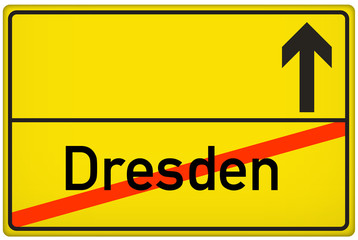 Ortsausgangsschild Dresden