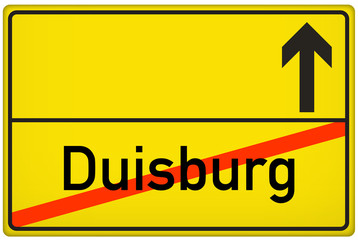 Ortsausgangsschild Duisburg