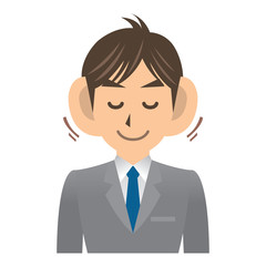 ビジネスマン A 表情3 聞く