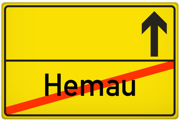 Obraz premium Ortsausgangsschild Hemau