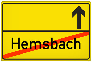 Ortsausgangsschild Hemsbach