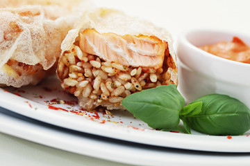 salmon with rice