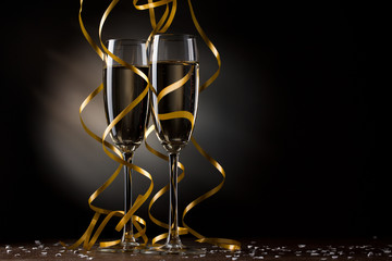 Fototapeta na wymiar Pair glass of champagne