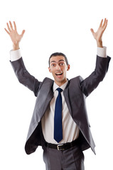 Young bisinessman isolated on white