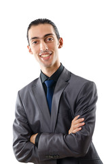 Young bisinessman isolated on white