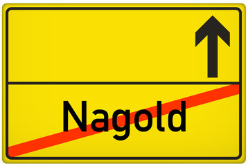 Obraz premium Ortsausgangsschild Nagold