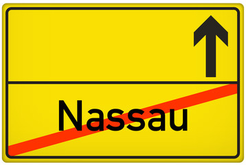 Obraz premium Ortsausgangsschild Nassau
