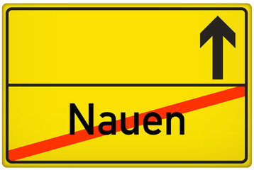 Obraz premium Ortsausgangsschild Nauen